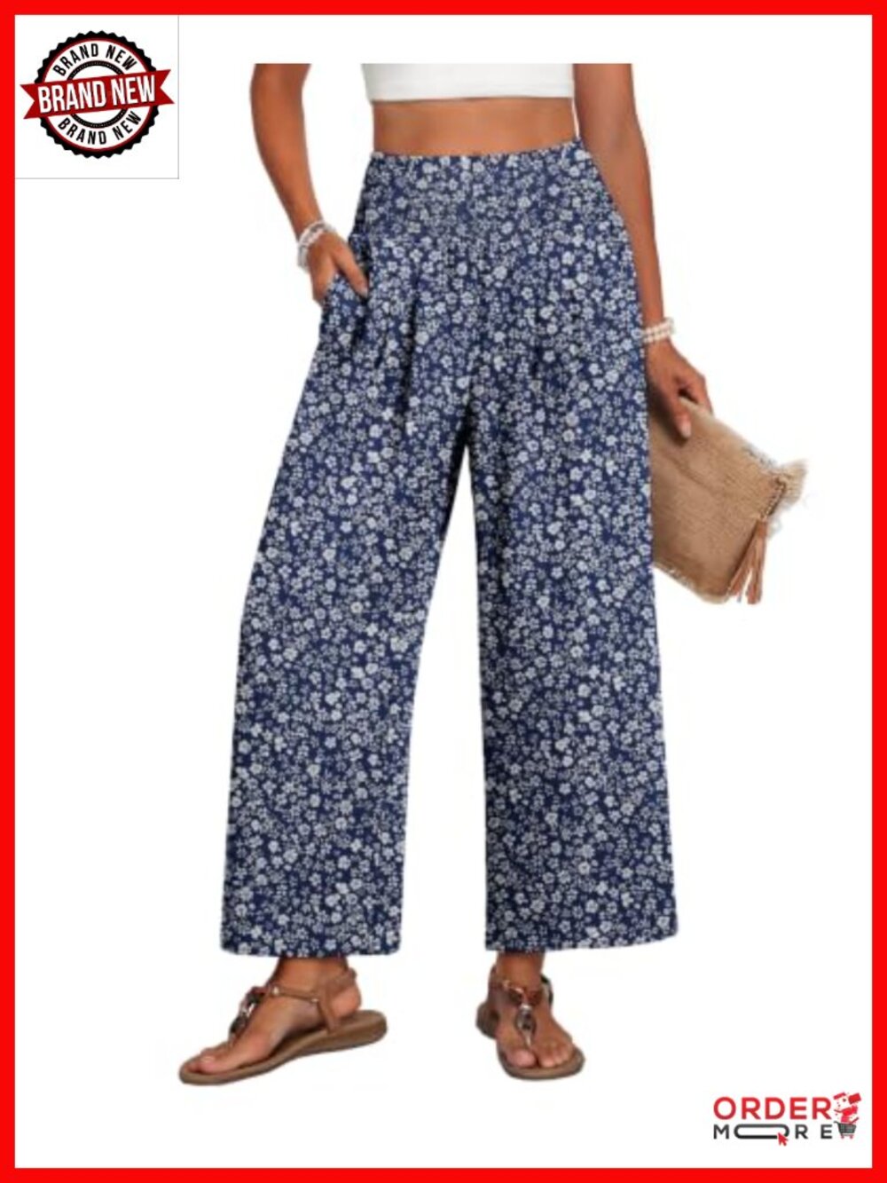 Wide Leg Palazzo Pants for Women Summer Trousers with Pockets